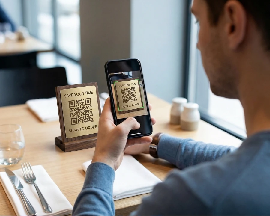 QR ordering system for busy table service restaurant